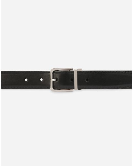 Dolce & Gabbana Black Buckled Leather Belt for men