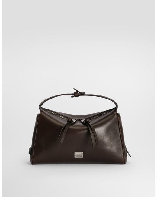 Dolce & Gabbana Black Vittoria Tempesta Calfskin Bag for men