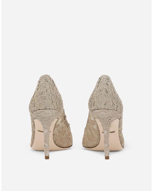 Dolce & Gabbana レインボー パンプス レース ブローチ ホワイト Dolce & Gabbana レインボー パンプス レース ブローチ ホワイト