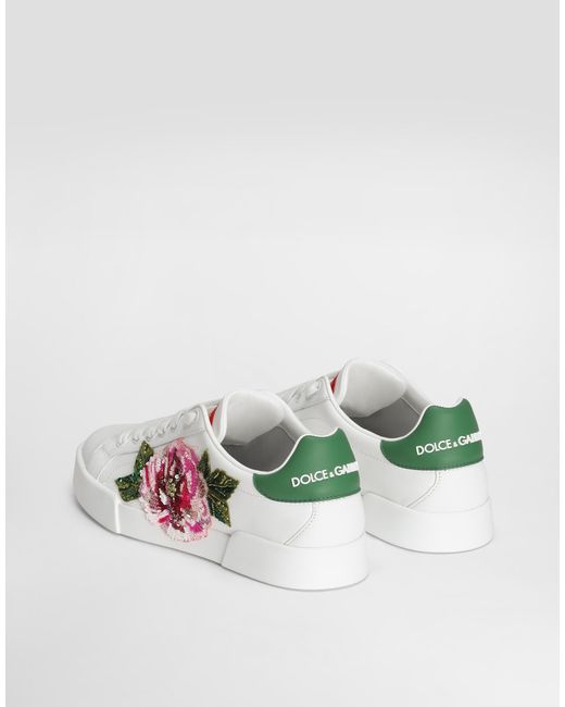 Dolce & Gabbana White Sneaker Portofino Light Aus Kalbsleder