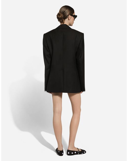 Dolce & Gabbana Black Single-Breasted Woolen Jacket
