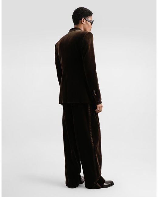 Dolce & Gabbana Smooth Velvet Trousers in Black für Herren