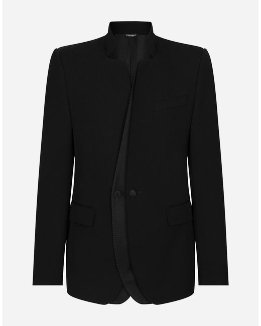 Dolce & Gabbana Black Single-Breasted Wool Jacket for men