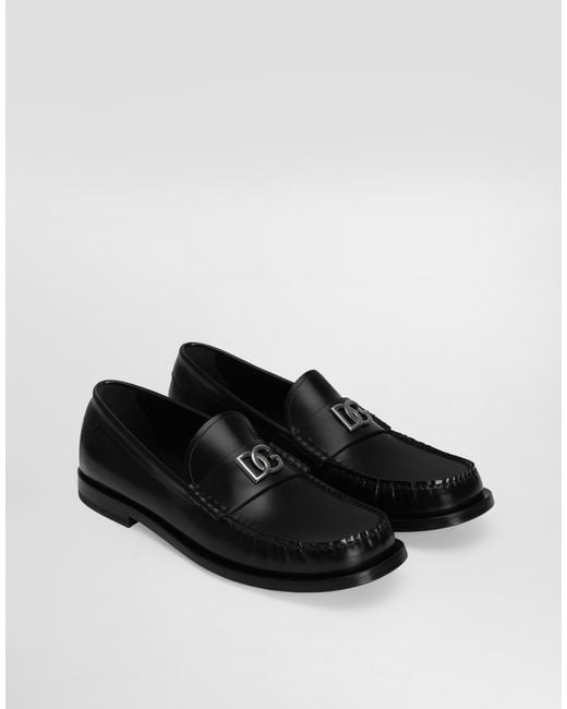 Dolce & Gabbana White Brushed Calfskin Loafers for men
