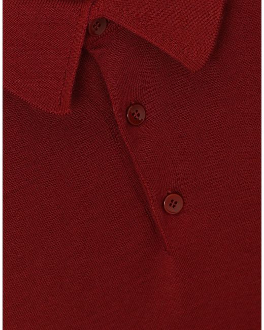メンズ Dolce & Gabbana ポロスタイルセーター カシミア Dgロゴエンブロイダリー Red