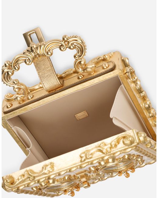 Dolce & Gabbana Multicolor Calfskin Dolce Box Bag With Rhinestone And Mirrored Detailing