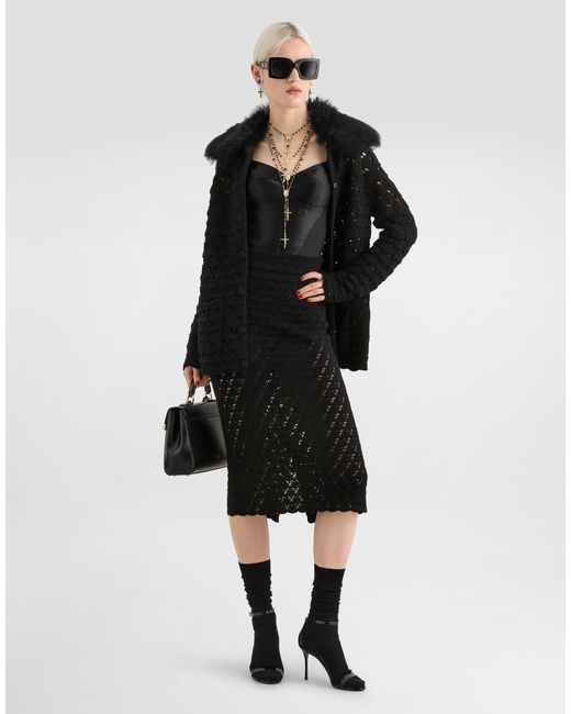 Dolce & Gabbana Black Crochet Jacket
