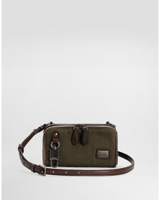 Dolce & Gabbana Multicolor Lock Fabric Crossbody Bag for men