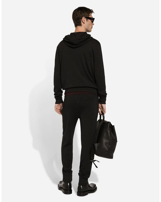 Dolce & Gabbana Black Wool Jogging Pants for men