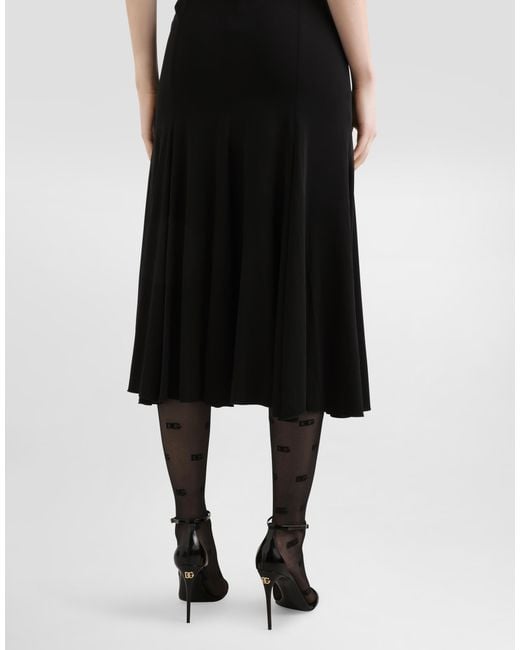 Dolce & Gabbana Black Organza Godet Dress