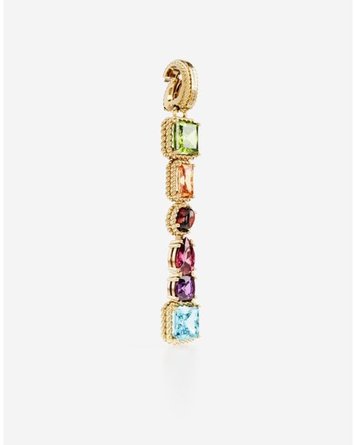 Dolce & Gabbana White Charm I Lettering 18-Carat And Multicolored Gems