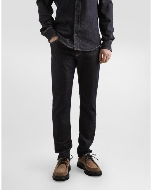 Dolce & Gabbana Black Slim-Fit Stretch Cotton Jeans for men