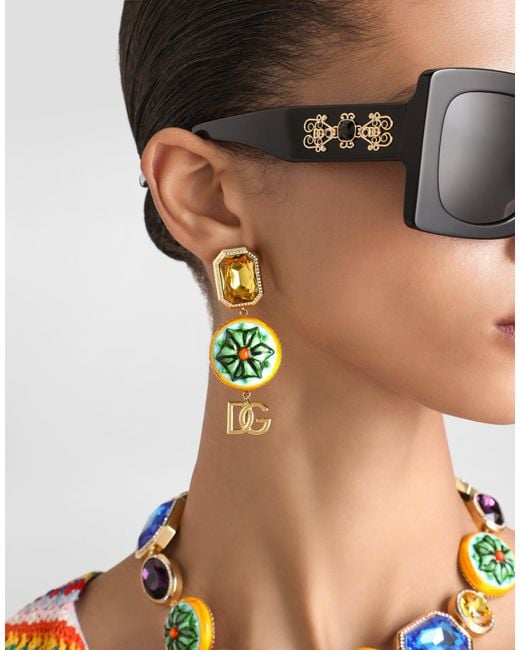 Dolce & Gabbana White Clip Earrings