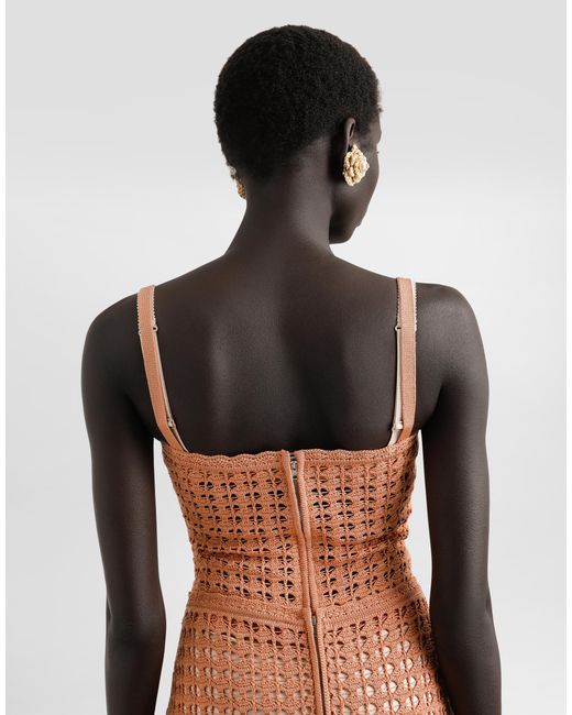Top Corsetero Sin Mangas De Viscosa Dolce & Gabbana de color Brown