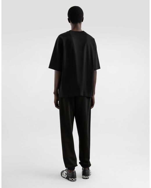 メンズ Dolce & Gabbana ロゴ コットン Tシャツ Black