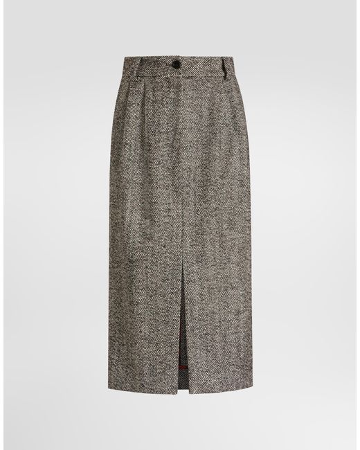 Dolce & Gabbana Gray Wool Skirt