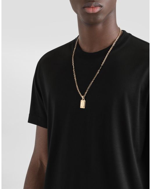 Dolce & Gabbana Halskette Mit Logoplakette in White für Herren