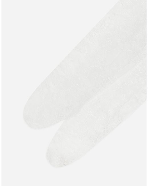 Dolce & Gabbana White Collant Pizzo Chanti