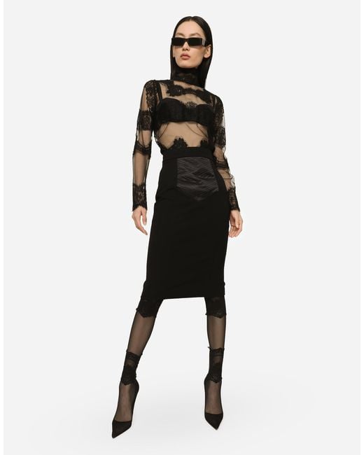 Dolce & Gabbana Black Lace Mesh Blouse