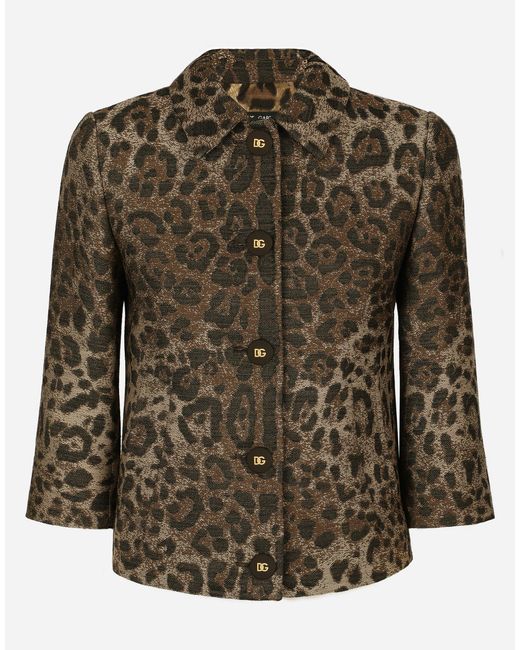 Dolce & Gabbana ブレザー ガッバーナフィット ウール レオパードジャカード Green