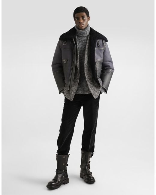 Dolce & Gabbana Black Leather Jacket for men