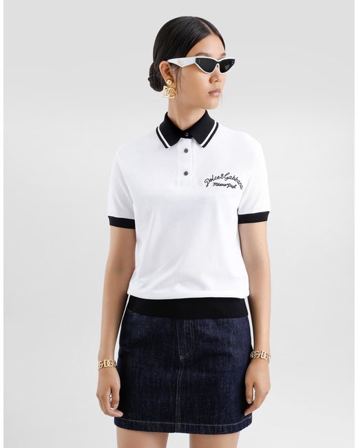 Polo Corta di Dolce & Gabbana in White
