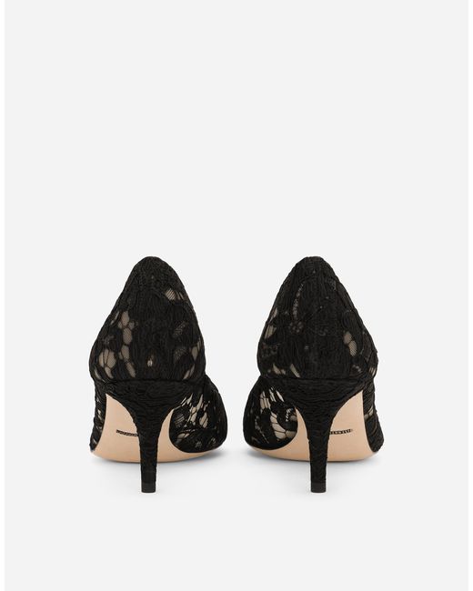 Dolce & Gabbana White Lace Pumps With Brooch Detailing