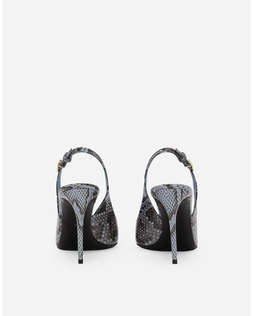 Dolce & Gabbana White Python Skin Slingbacks
