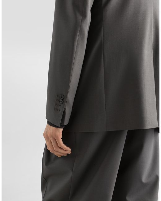 Dolce & Gabbana Gray Palermo Single-Breasted Wool Jacket for men