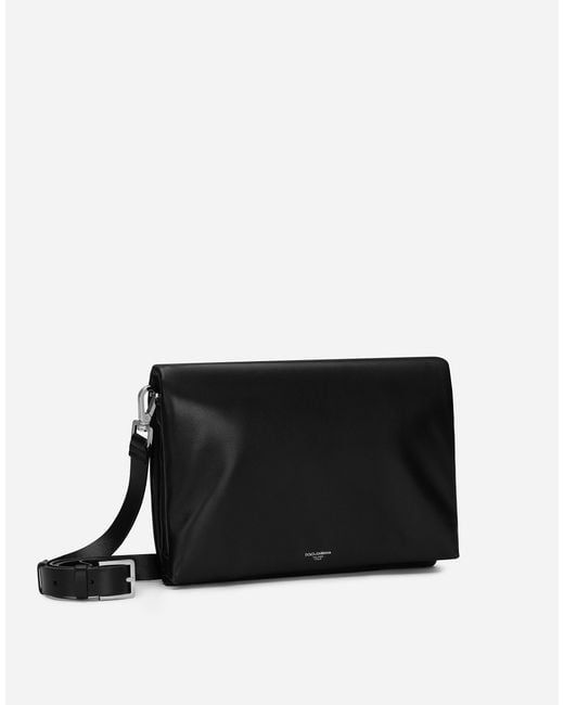 Dolce & Gabbana Black Nappa Leather Crossbody Bag for men