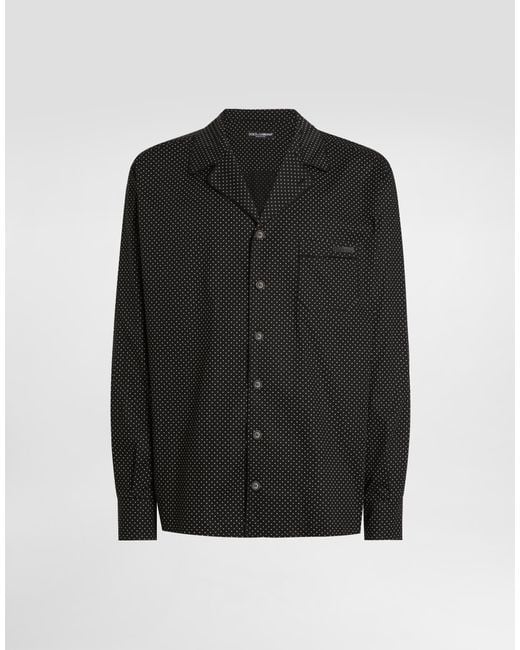 Dolce & Gabbana Black Microprinted Vanity Shirt for men
