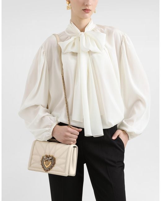 Dolce & Gabbana Natural Medium Devotion Shoulder Bag