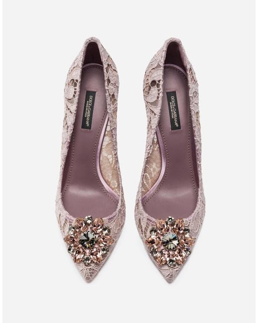 Dolce & Gabbana Multicolor Lace Pumps With Brooch Detailing