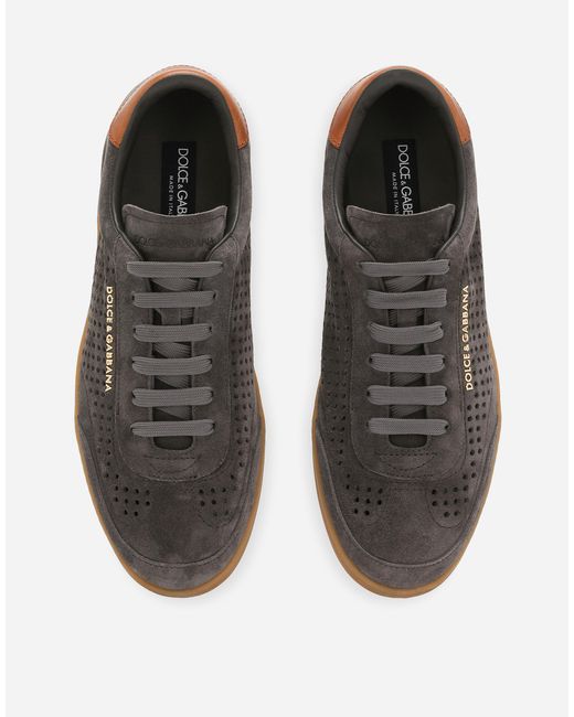 Dolce & Gabbana White Suede Saint Tropez Sneakers for men