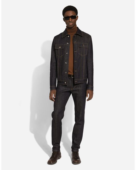 Vaqueros Slim De Denim Elástico Dolce & Gabbana de hombre de color Black