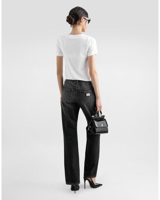 Dolce & Gabbana Gray Flared Denim Jeans