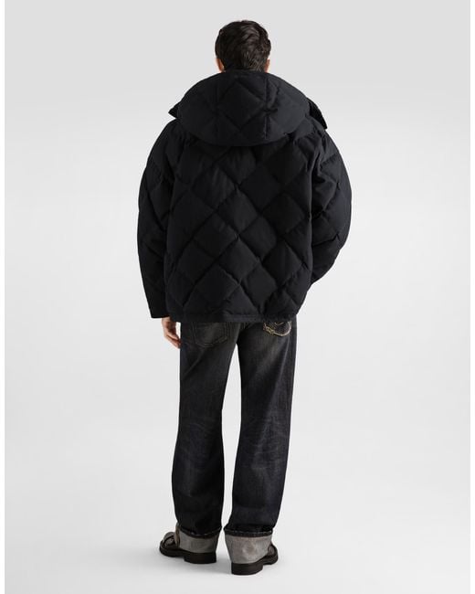Dolce & Gabbana Black Quilted Cotton Padded Jacket for men