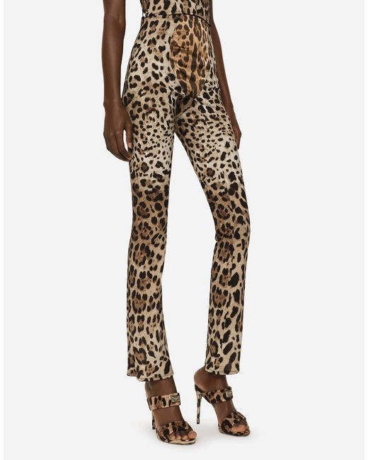 Dolce & Gabbana パンツ マーキゼット レオパードプリント Natural