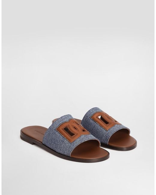 Dolce & Gabbana White Dg Light Denim Sandal for men