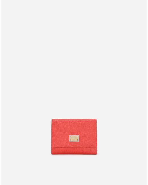Dolce & Gabbana Pink Geldbörse French Flap Plakette