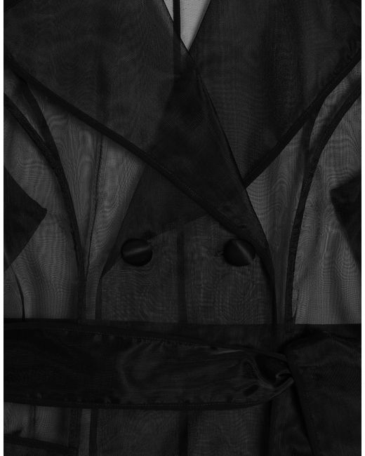 Dolce & Gabbana Black Technical Organza Trench Coat