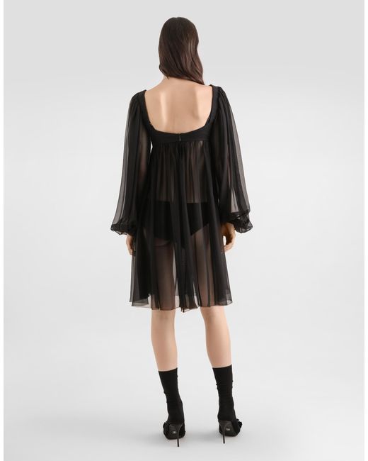 Dolce & Gabbana Black Chiffon Dress