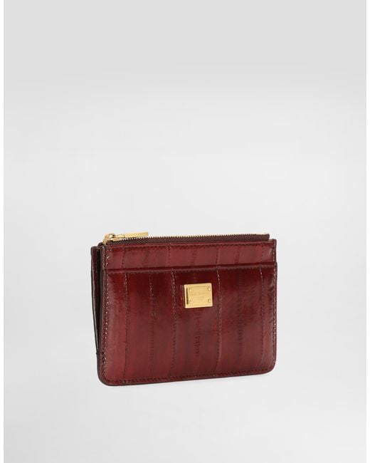 Dolce & Gabbana Red Eel Card Holder