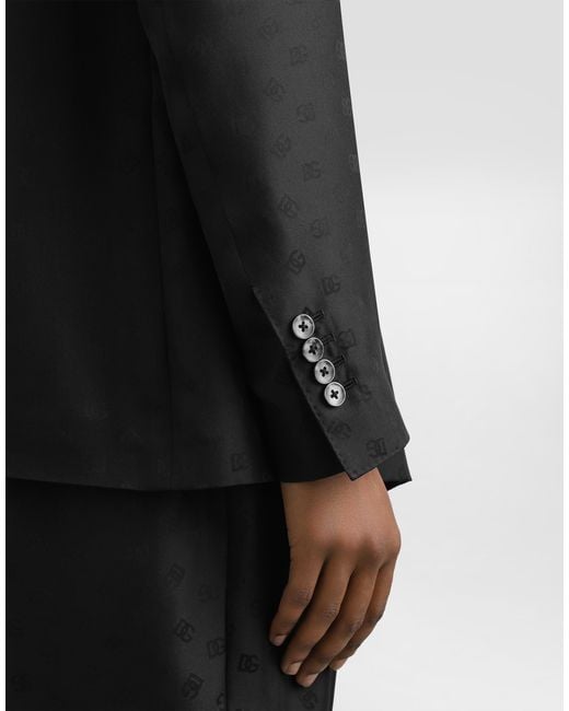 Dolce & Gabbana Black Sicilia Light Single-Breasted Silk Twill Jacket for men