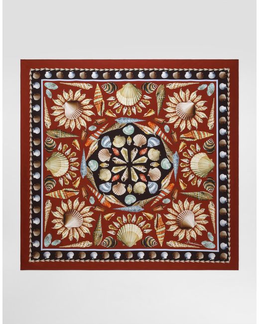メンズ Dolce & Gabbana Shell-Print 90X90 Silk Scarf Multicolor