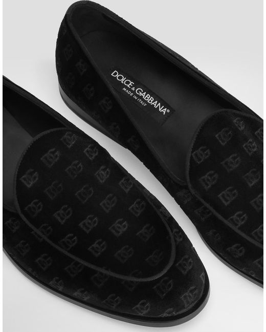 Dolce & Gabbana White Velvet Slippers for men