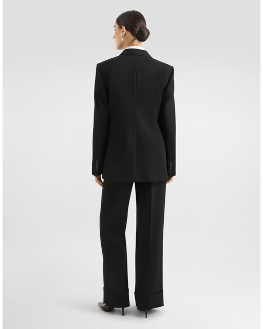 Dolce & Gabbana Black Wool Gabardine Trousers