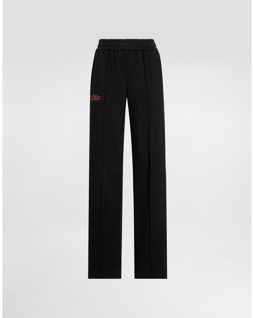 Dolce & Gabbana Black Fleece Jogging Pants With Patch