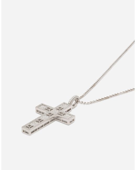 Dolce & Gabbana White 381 Pendente Croce R for men