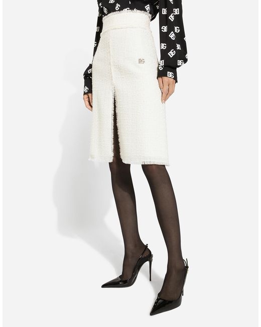 Dolce & Gabbana White Gonna